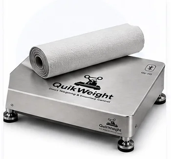 Fabric roll placed on the QuikWeight scale